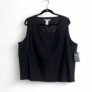 2/$30 Masseys Tank Top Sz 24W Side Zipper Sleeveless Round Neck Office Career